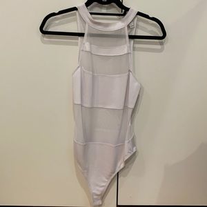 White sheer bodysuit